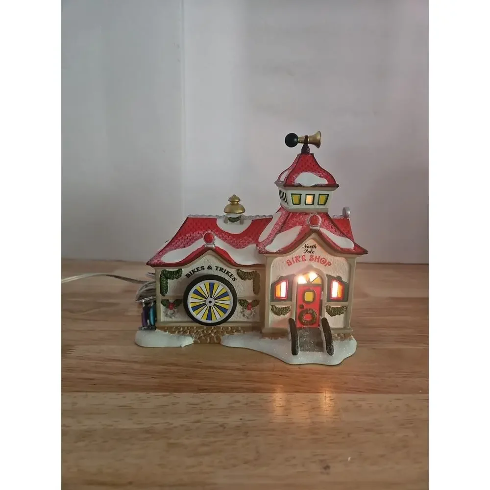 Dept 56 North Pole Bike Bicycle Shop Animated Wheel #4025281 Box & Cord Works - Picture 2 of 16